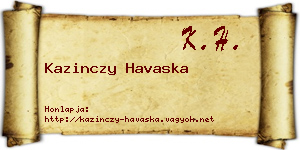 Kazinczy Havaska névjegykártya